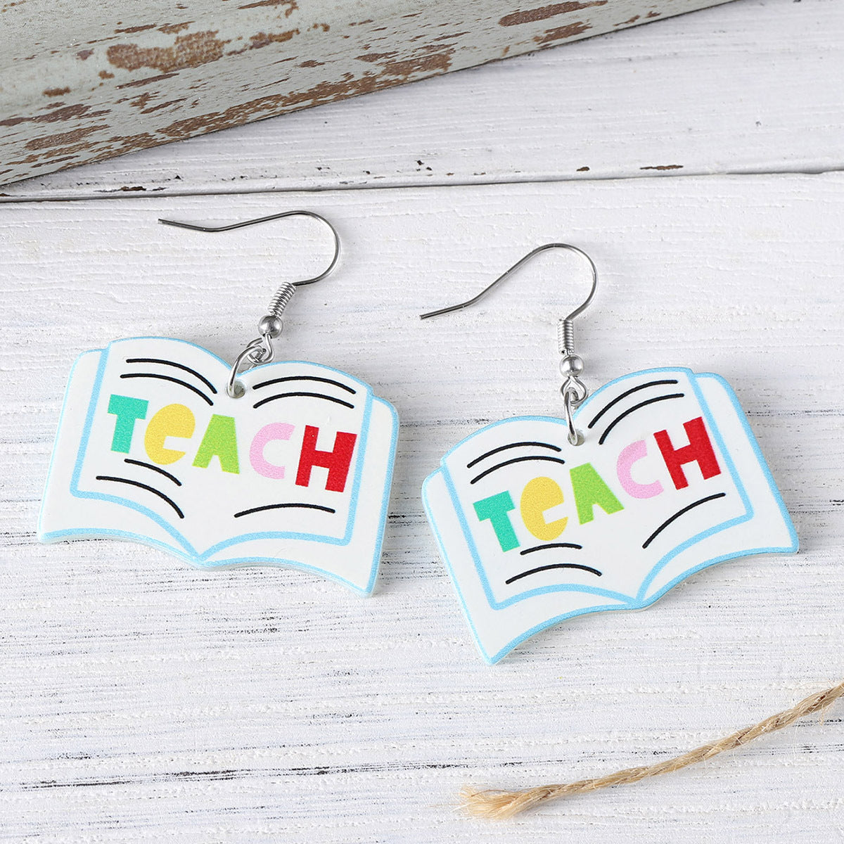 Wholesale  School Season Books Apple Pendant Earrings