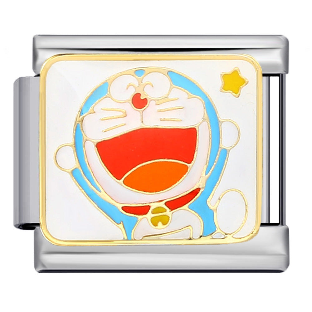 Wholesale 5pcs Italian Charm Bracelet 9mm DIY Splicing Cartoon Animal Stainless Steel Composable Bracelet