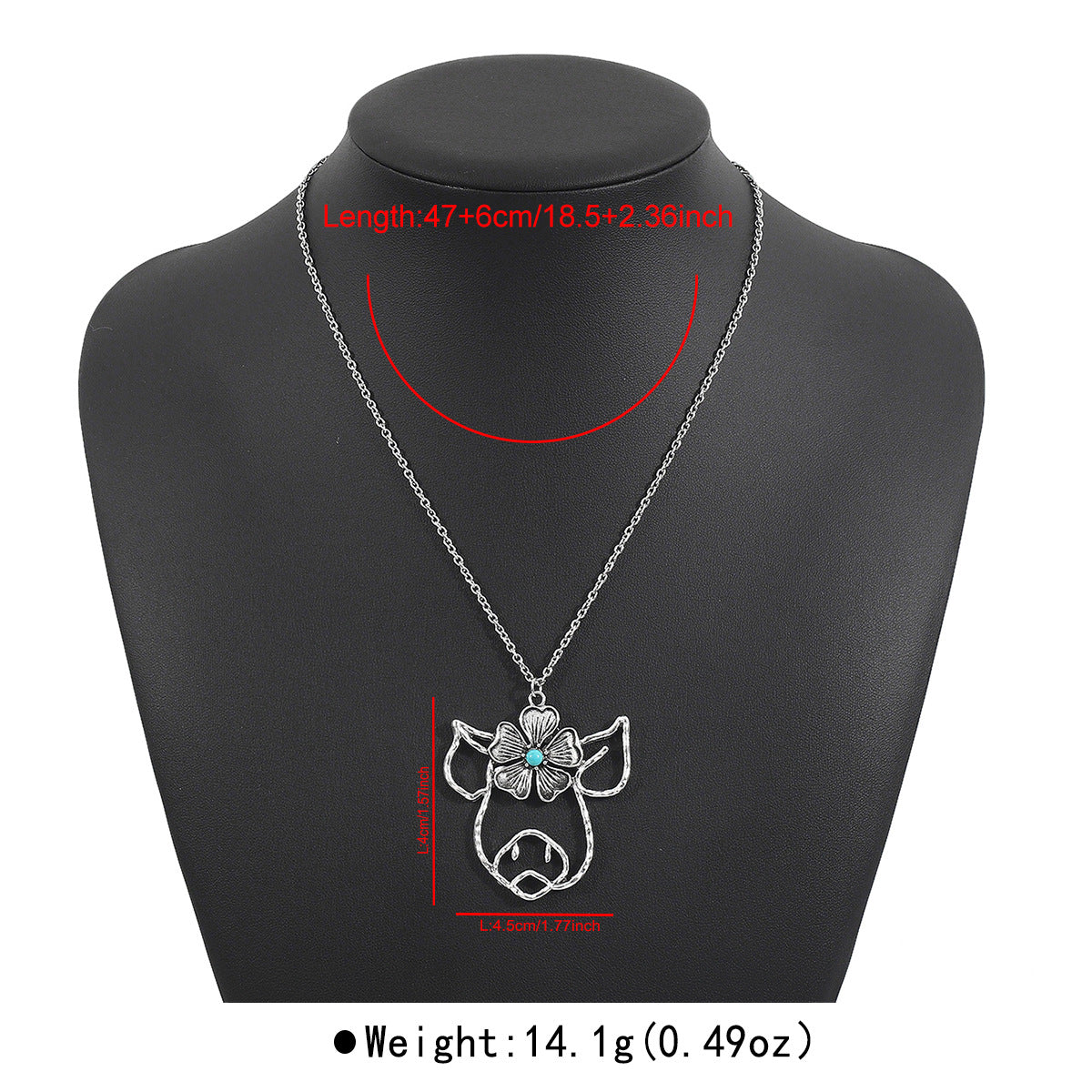 Wholesale  Retro Geometric Alloy Necklace Bohemian Ethnic Turquoise Necklace