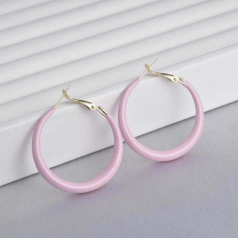 Wholesale All-match Drop Glaze Ring Earrings