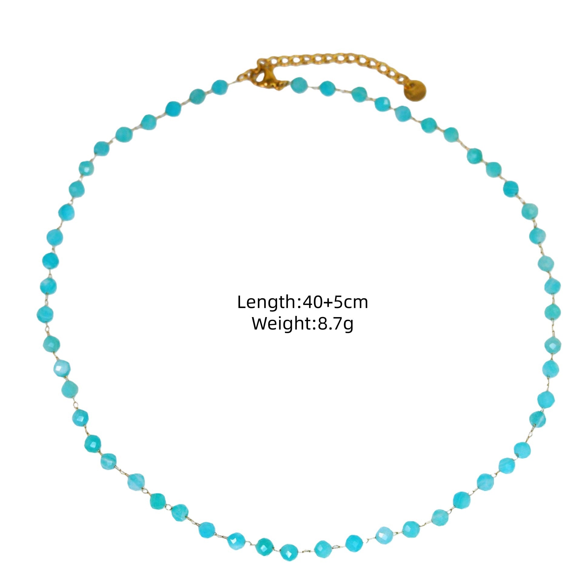 Wholesale Light Luxury Blue Tianhe Stone 14K Gold Plated Titanium Steel Necklace,  Fashion Jewelry Accessory Gift