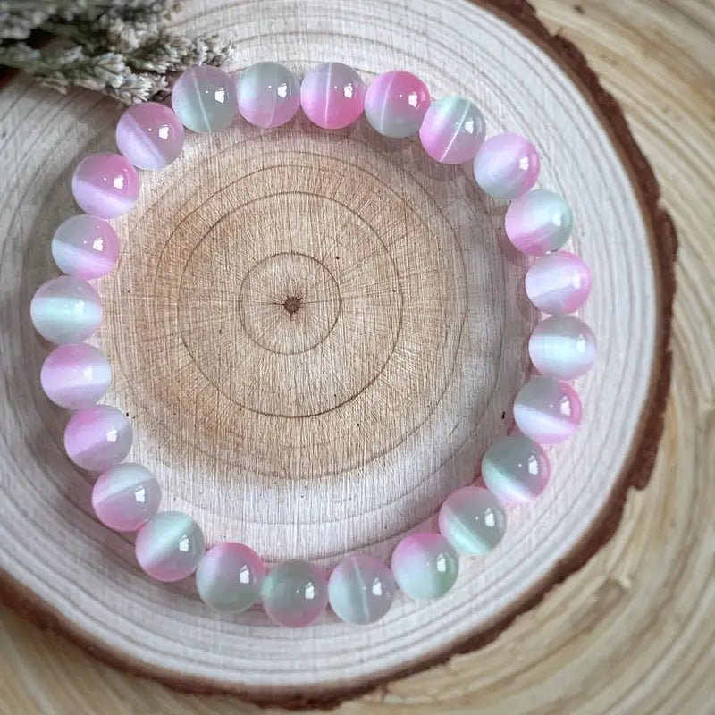 Wholesale Hand-woven Wood Stone Lapis Lazuli Pink Crystal Yellow Tiger Eye Bracelet