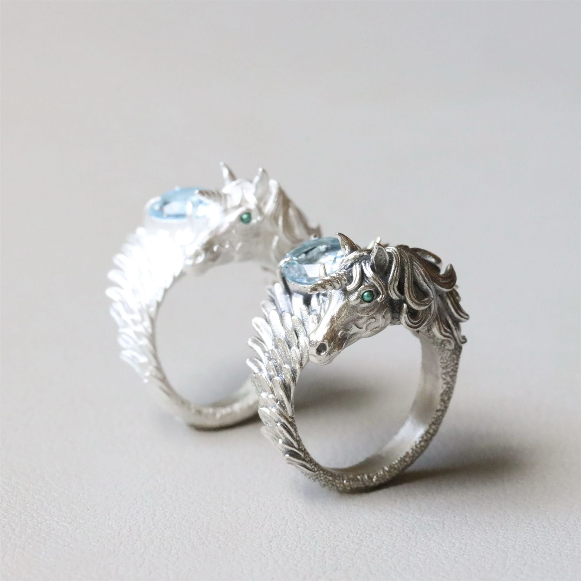 Wholesale Retro Unicorn Ring with Rhinestone Feather Wings Jewelry Accessory Gift