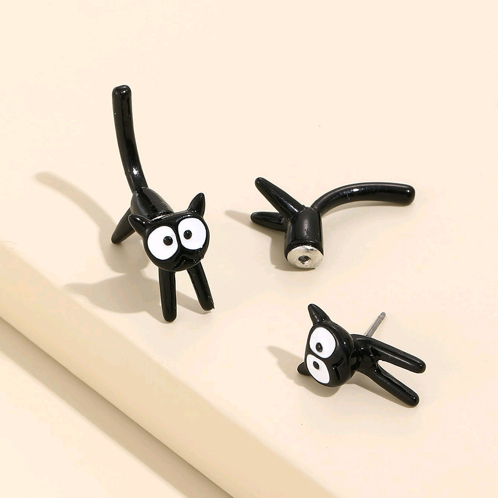 Wholesale Cute Little Cat Simple Ear Studs Earrings