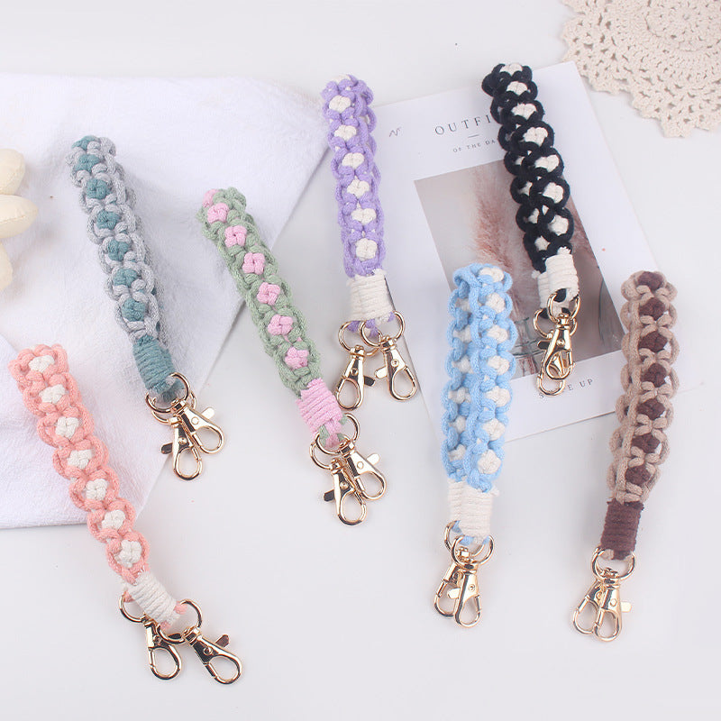 Wholesale hand-woven cartoon small flower pattern cup set cup rope