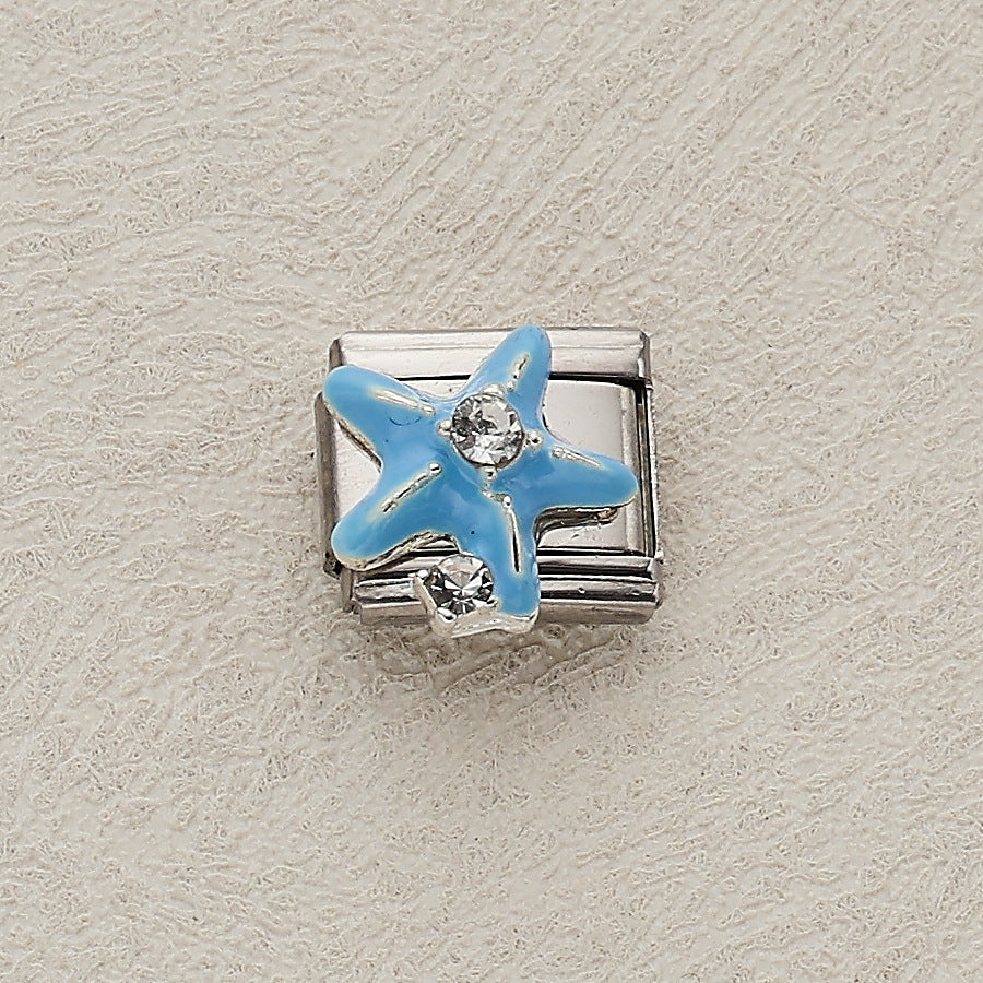 Wholesale 10pcs Italian Charm Bracelet 9mm DIY Splicing Marine Life Stainless Steel Composable Bracelet