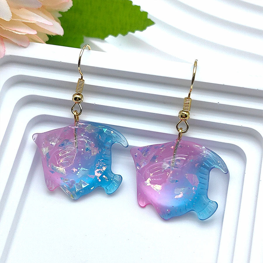 Wholesale Summer Resin Dolphin Fish Starfish Shell Earrings ACC-ES-Xizhao017
