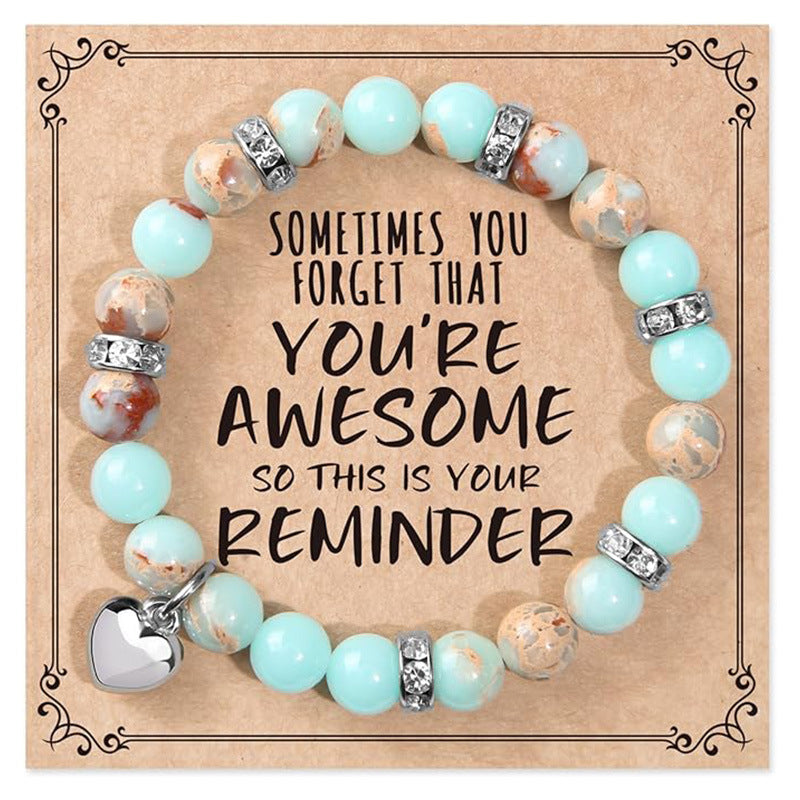 Wholesale Natural stone heart beaded bracelet