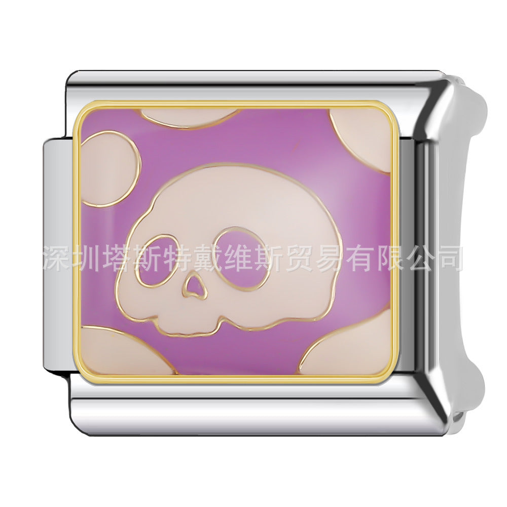 Wholesale 9mm Italian Charm Starter Bracelets DIY square Single Section Creative Stainless Steel Composable Bracelet