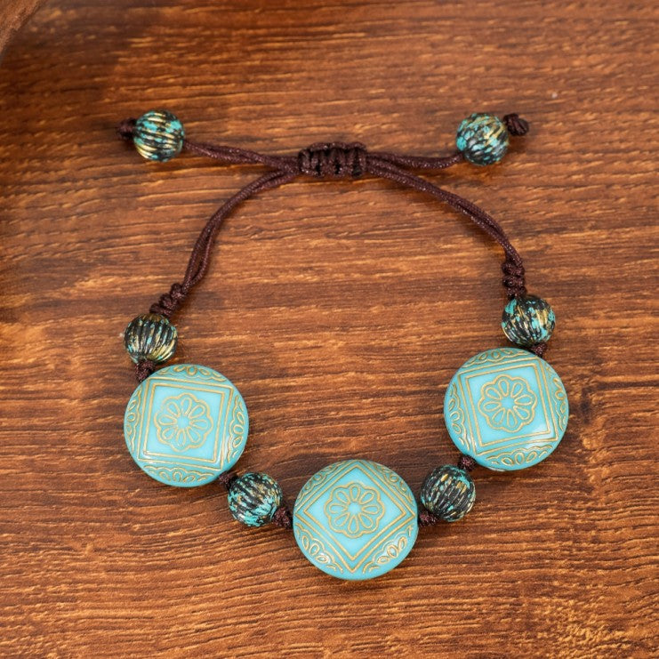 Wholesale Handmade Beaded Boho Vintage Ethnic Style Turquoise Bracelet ACC-BT-JunJie008