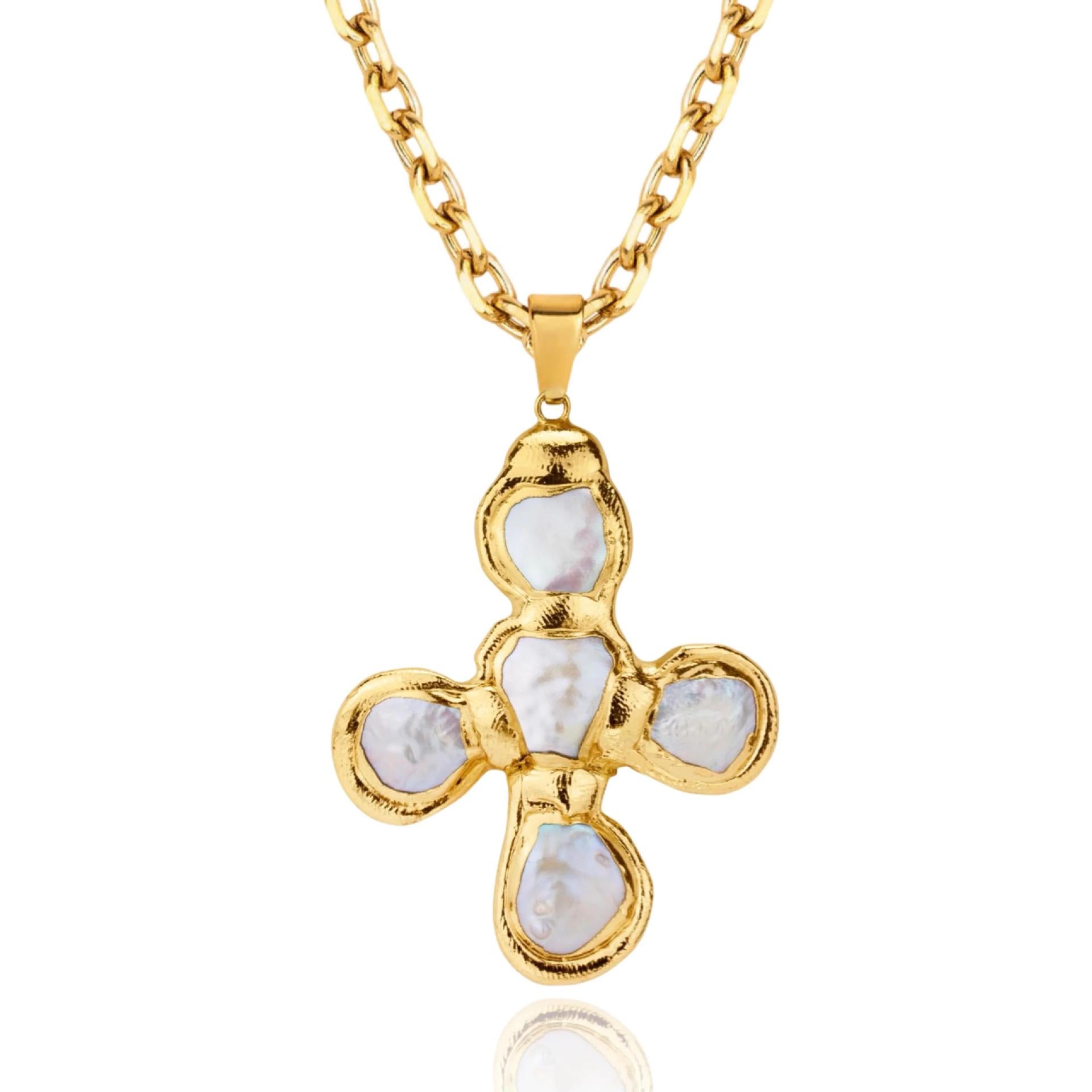 Wholesale Stainless steel goose soft stone cross zircon pendant necklace