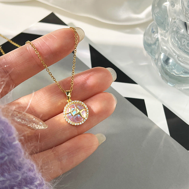 Wholesale Fluorescent Series Titanium Steel Necklace Clavicle Chain Choker Necklace ACC-NE-Panshi005