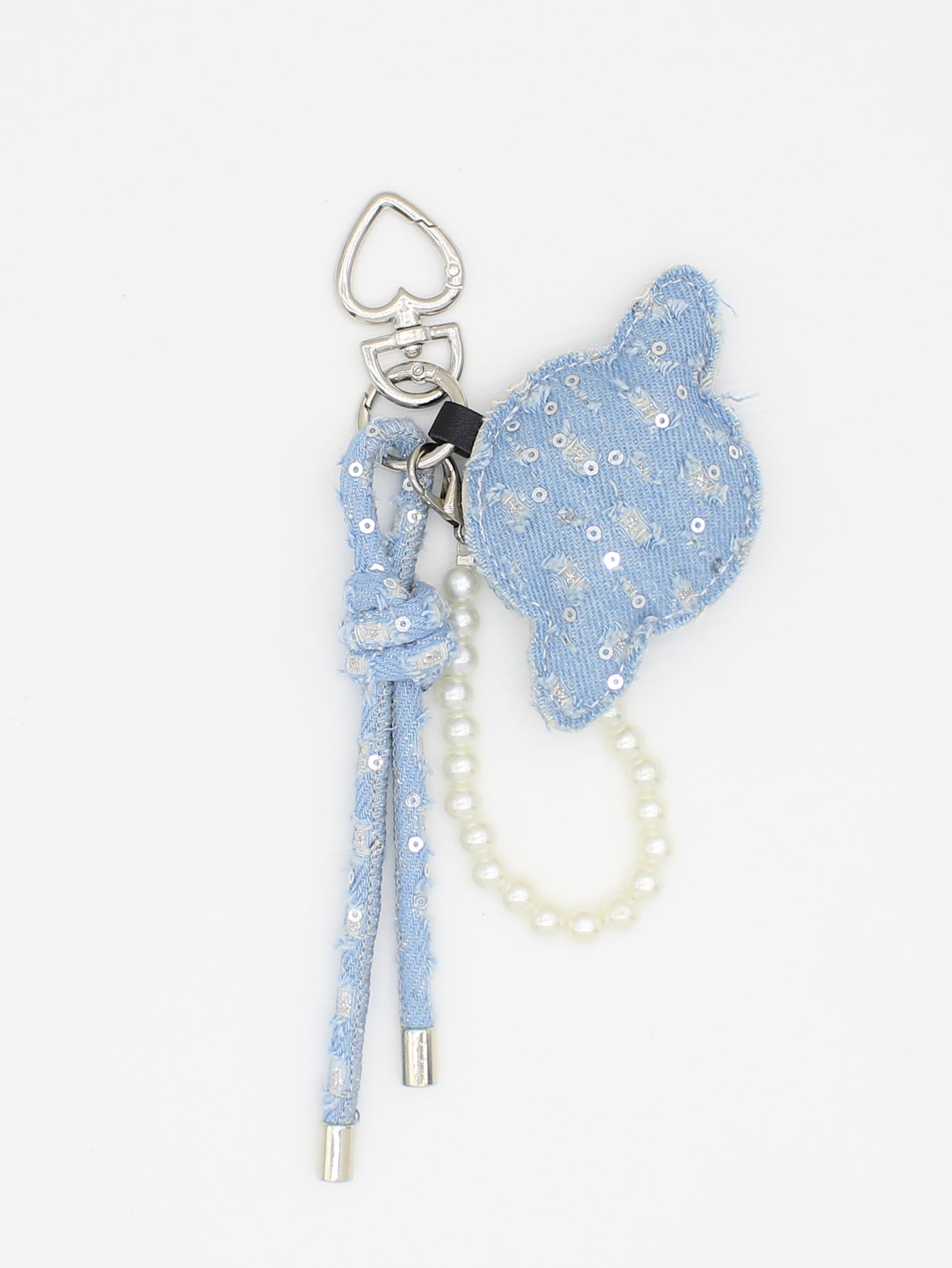 Wholesale Handmade Artificial Leather Bag Charm with Pearl Chain and Keychain,  Stylish Car Key Accessory