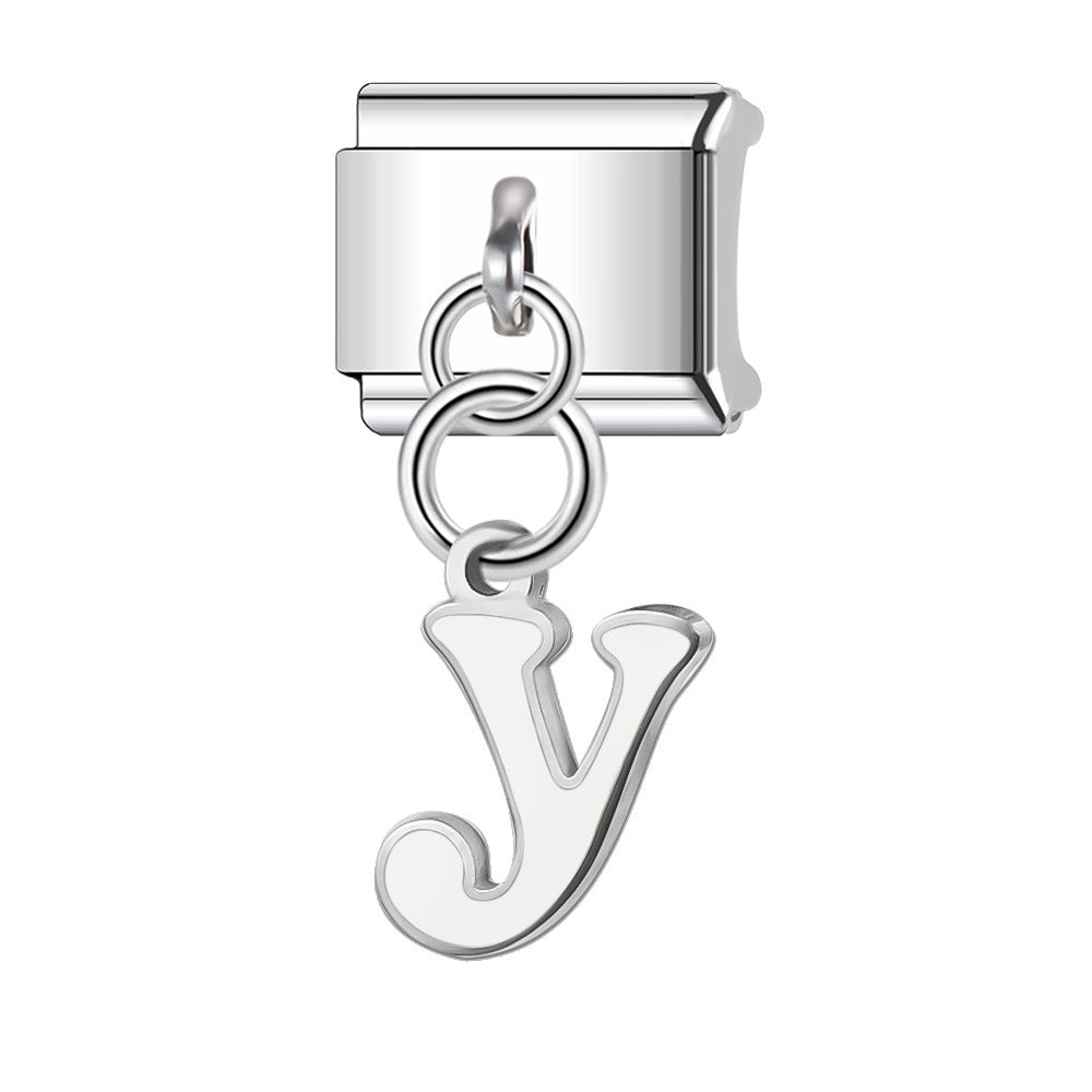 Wholesale Italian Charm Bracelet 9mm DIY Splicing English Letter Name Pendant Stainless Steel Composable Bracelet