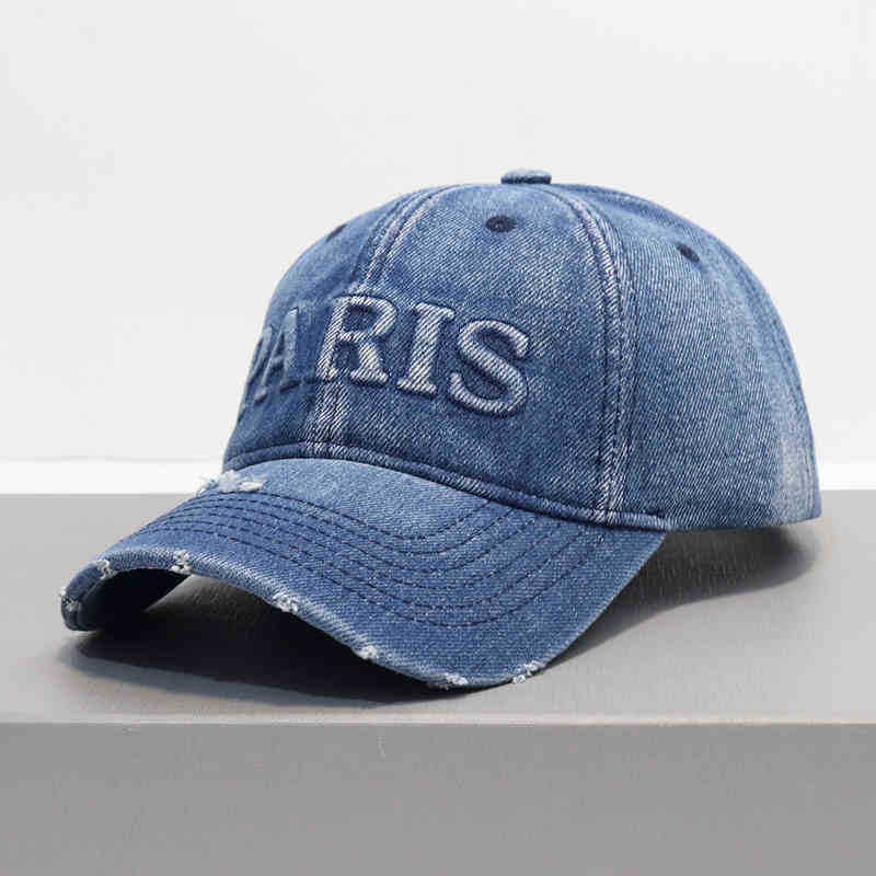Wholesale Letter retro distressed denim baseball cap hat