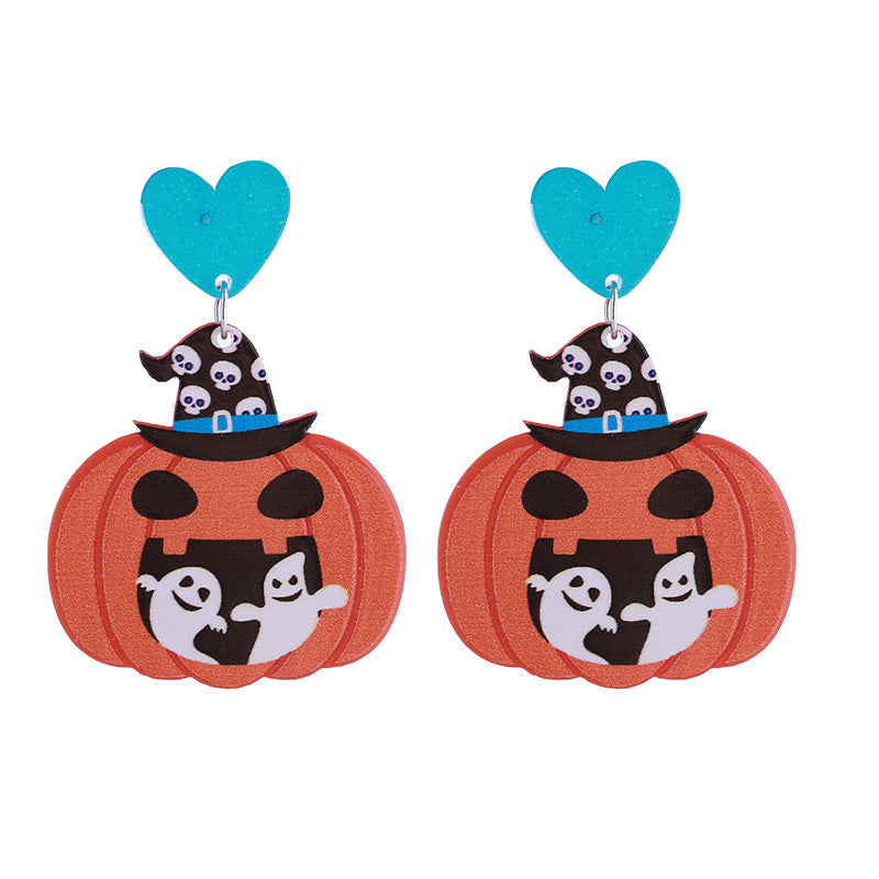 Wholesale Halloween pumpkin cat ghost earrings