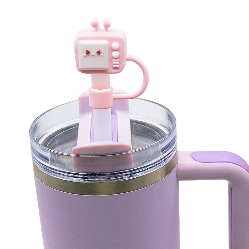 Wholesale Cute Star And Moon PVC Straw Cover Caps 8Mm Detachable Reusable Sleeve For Tumblers Party Favor