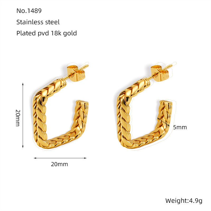 Wholesale Vintage Twisted Earrings Heart Earrings Stainless Steel Earrings ACC-ES-ZhongYao007