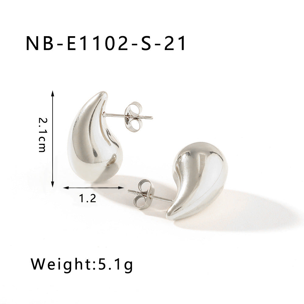 Wholesale Hollow Water Drop Earrings 18K Gold Plated Glossy Stainless Steel Earrings ACC-ES-Xiny011