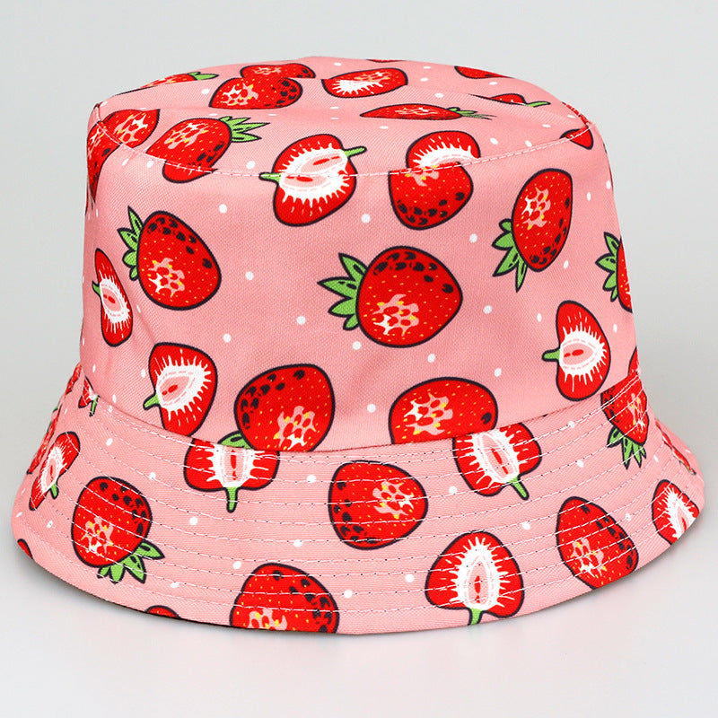 Wholesale Tropical fruit double sided wearing printed pot hat outdoor Bucket Hat