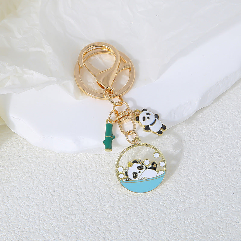 Wholesale  Panda  Cute Cute Cute Cartoon Metal Keychain