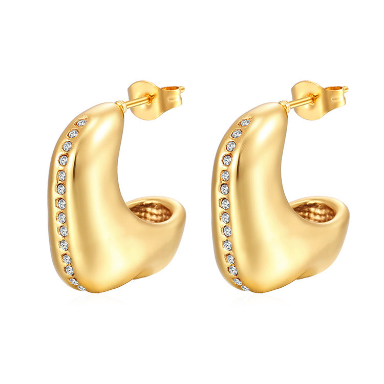 Wholesale  sticky diamond stainless steel earrings