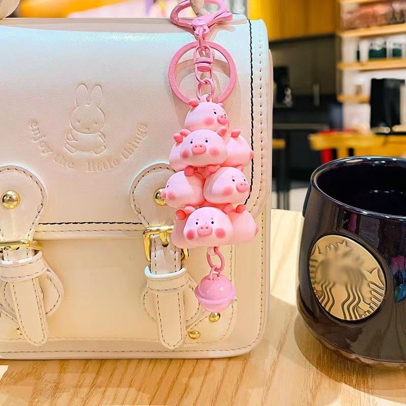 Wholesale Cartoon Pig Tower Cute Pet Monster Stacking Fun Keychain