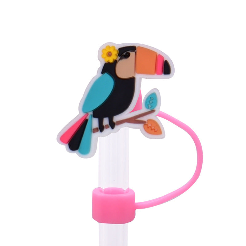 Wholesale Random 100pcs Summer Series Straw Cover 10MM Straw Tube Cap