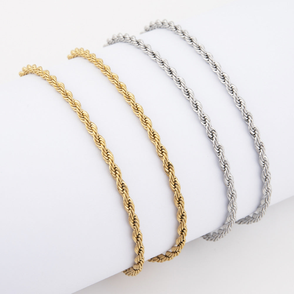 Wholesale Stainless Steel Fried Dough Twists Men's Necklace ACC-NE-Zhirui004