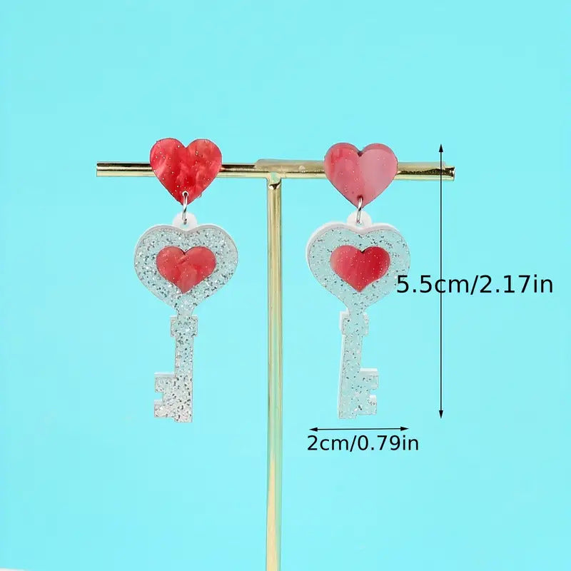Wholesale  Love Letter Envelope Cupid Boots  Pink Heart-shaped Earrings