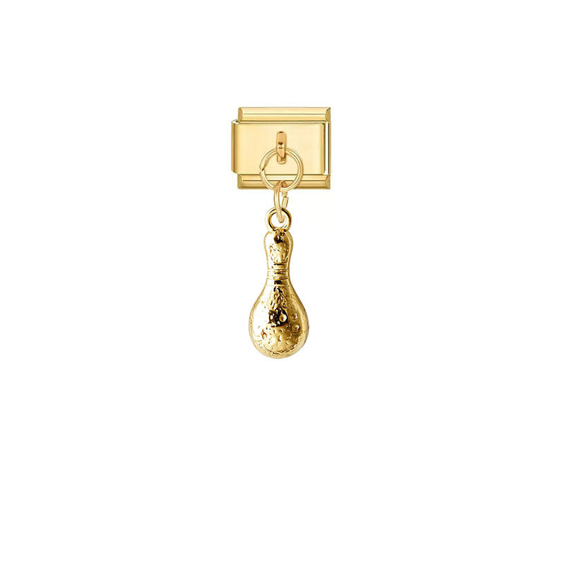 Wholesale Trendy Gold Plated Grape Pendant Jewelry Accessory Stainless Steel Fruit Charm For DIY Craft And Boutique Resale