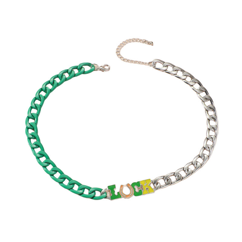 Wholesale St. Patrick Green LUCK Lucky Collarbone Necklace ACC-NE-GL002