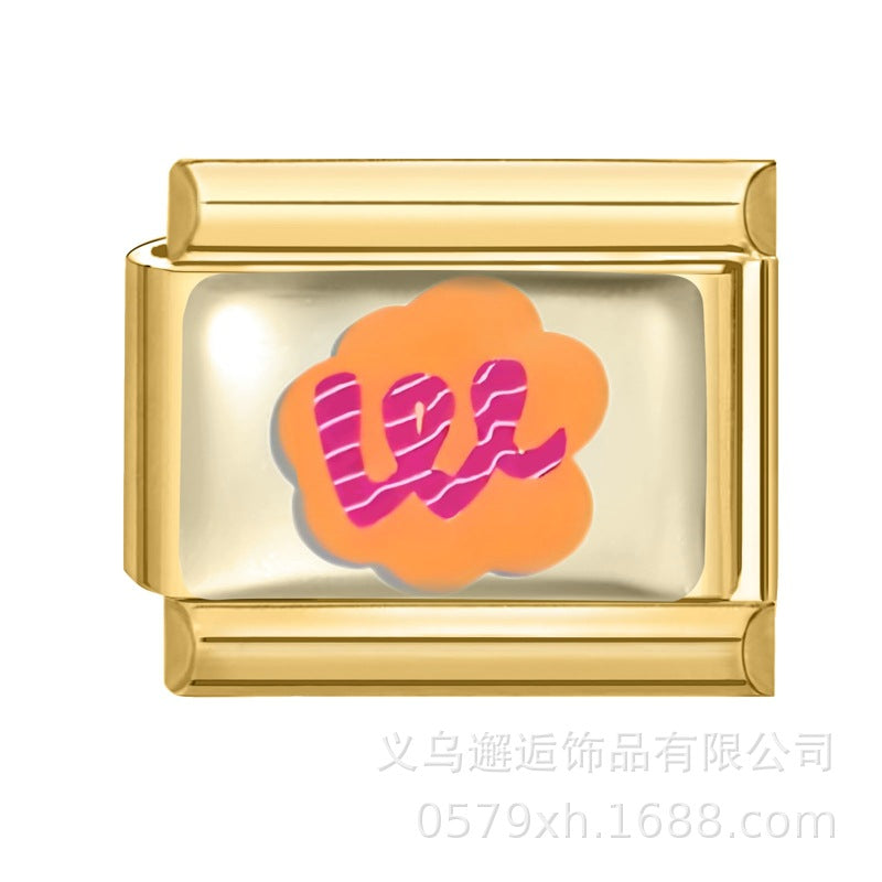 Wholesale 9mm Italian Charm Starter Bracelets DIY Letter Series Stainless Steel Composable Bracelet