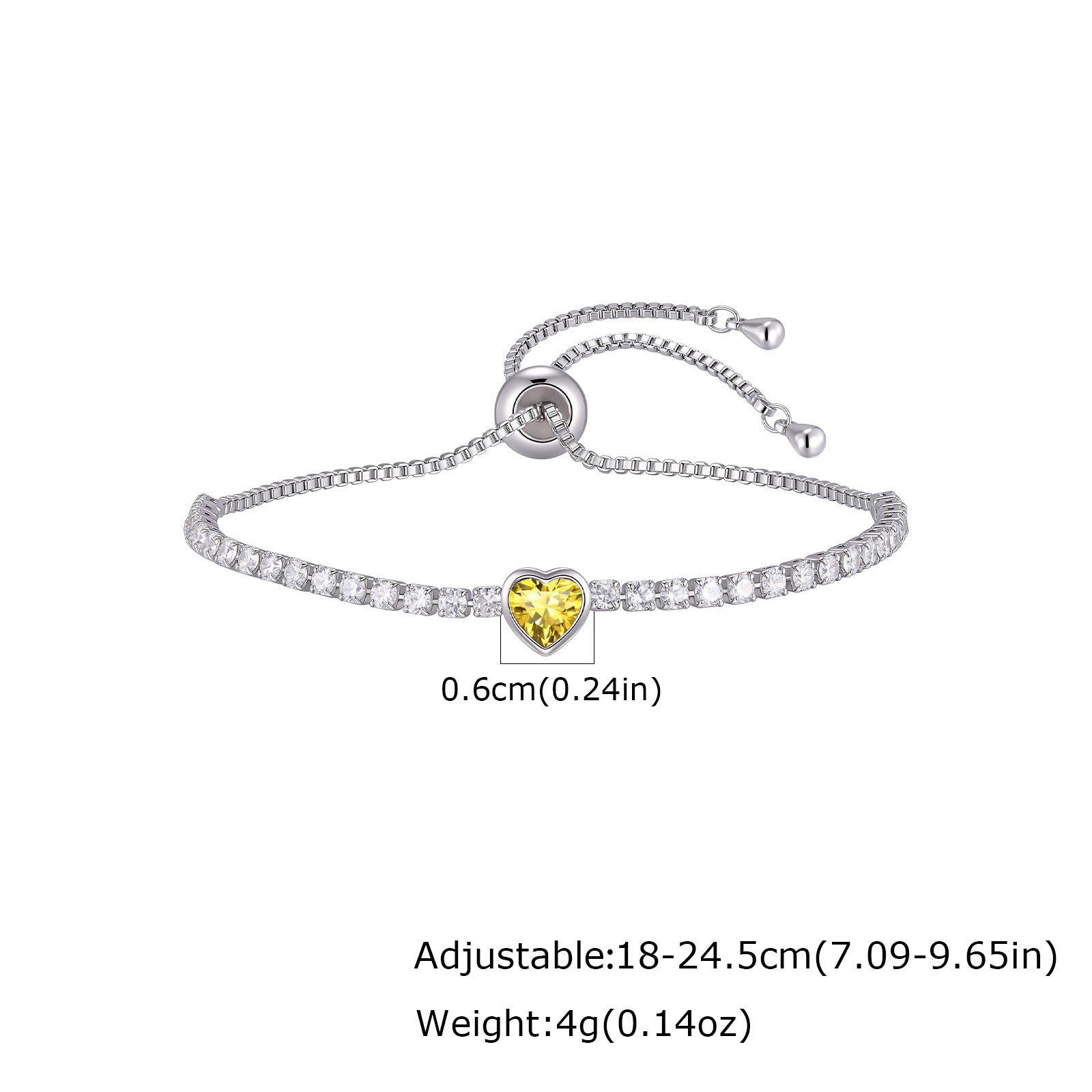 Wholesale Modern January Birthstone Tennis Bracelet Copper Electroplated Women S Chic Jewelry Accessory Gift