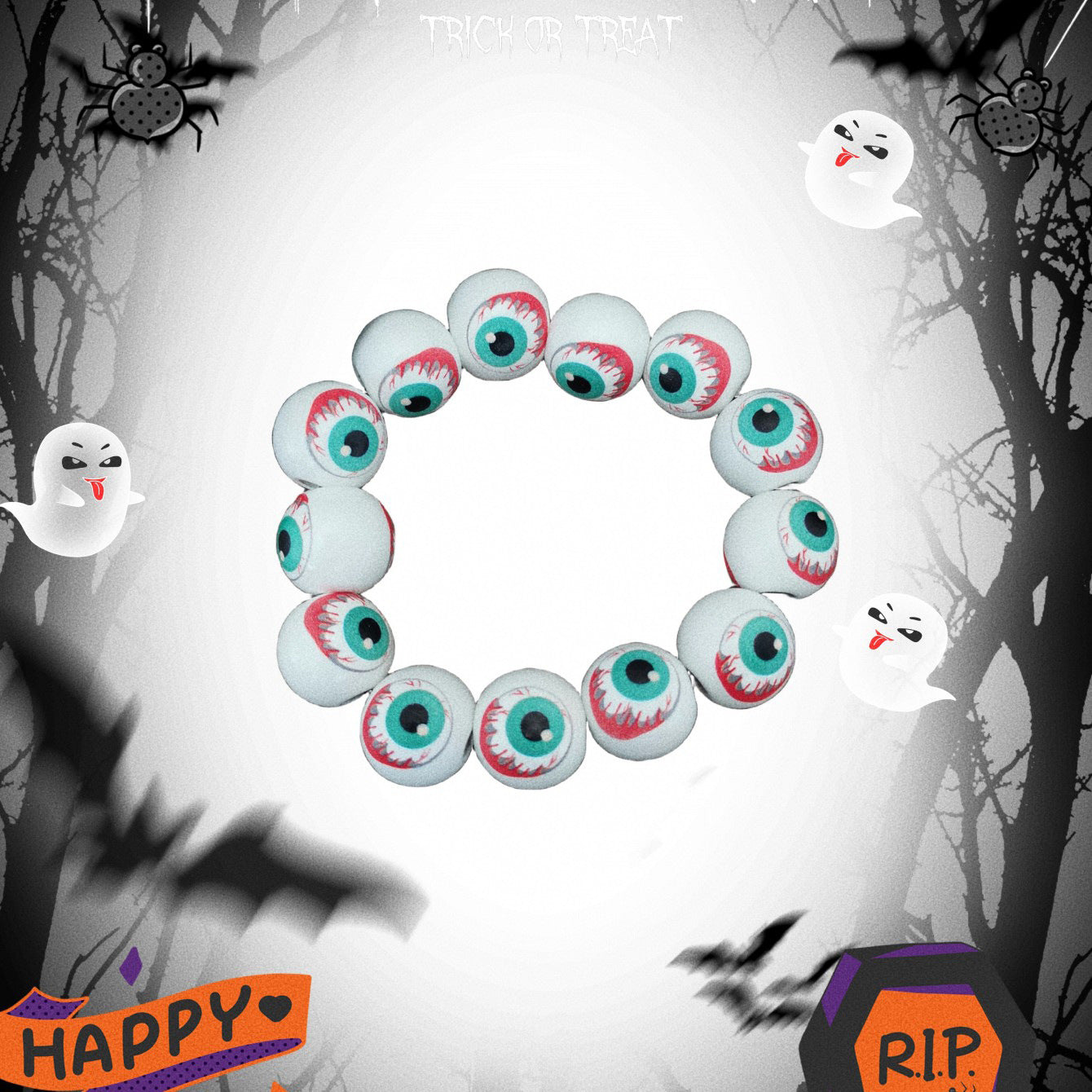 Wholesale Halloween Skull Eyeball Spider Bracelet ACC-BT-JunJie018