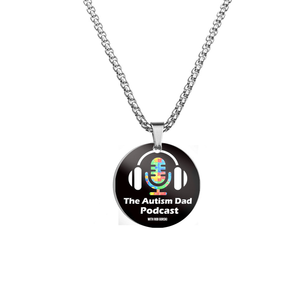 Wholesale Autism DAD Color Printed Pendant Stainless Steel Necklace Father's Day ACC-NE-HuanYu003