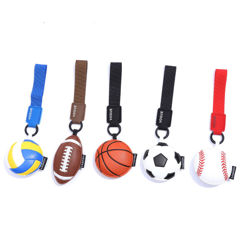 Wholesale Trendy Sports Ball Leather Bag Charm Keychain For Women S Handbag Decoration Everyday Gift