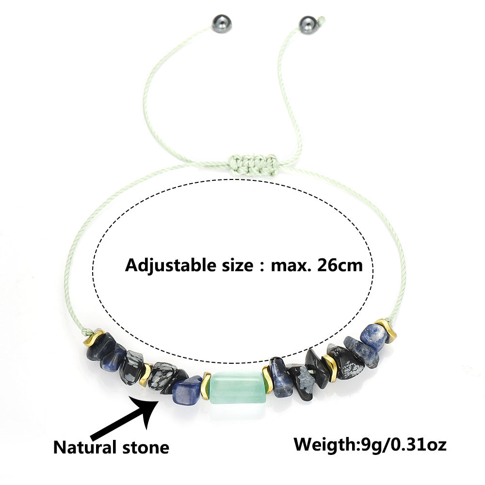 Wholesale Columnar green aventurine sodalite crushed stone combination crystal bracelet
