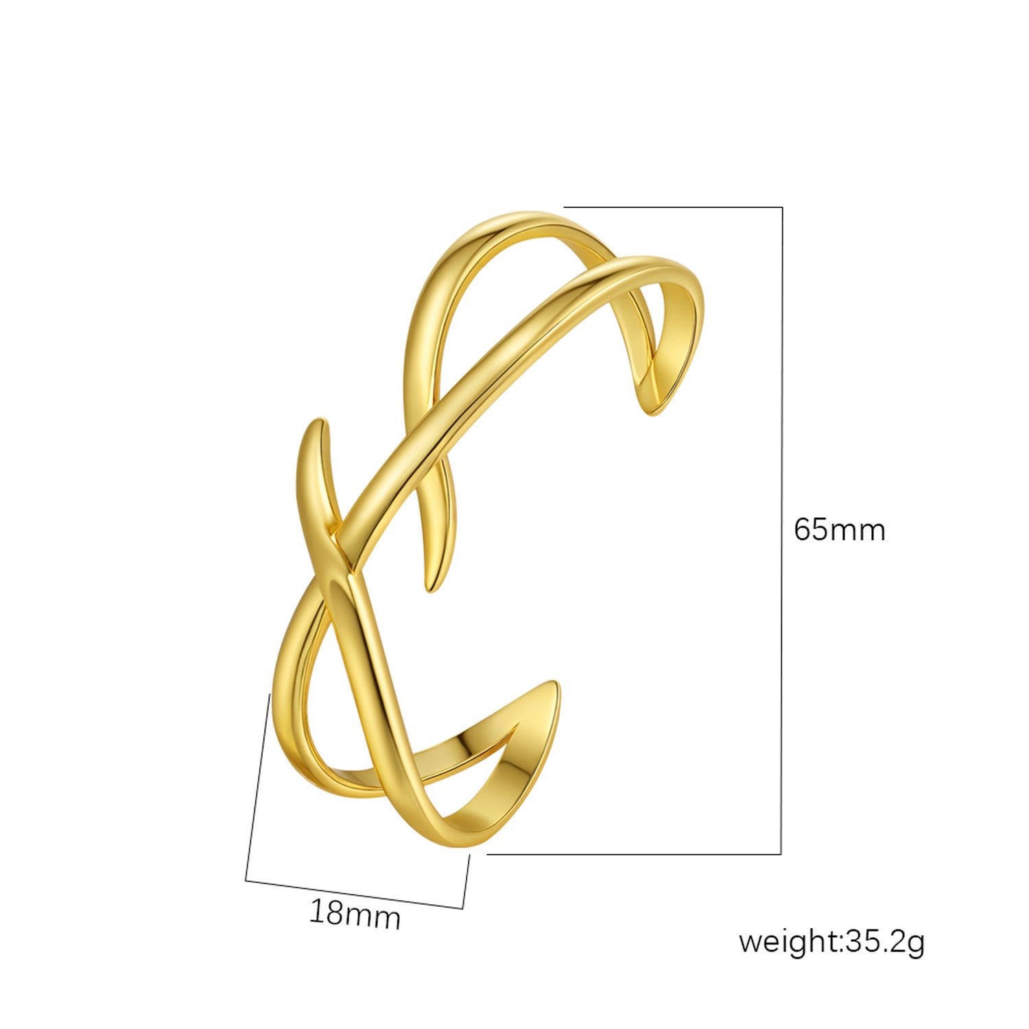 Wholesale Stainless Steel Open C Shape Bangle 18K Gold Plated Fashion Jewelry for Gift Boutique Resale