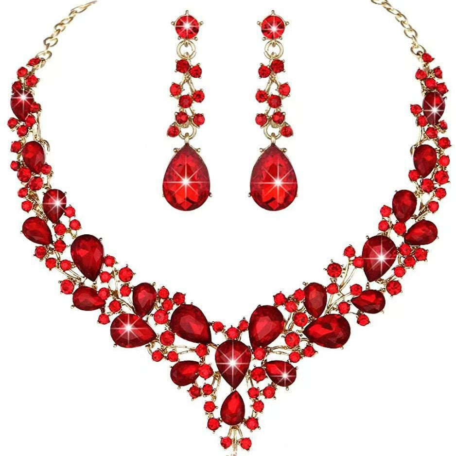 Wholesale Jewelry Set Crystal Accessories Alloy Necklace Earrings