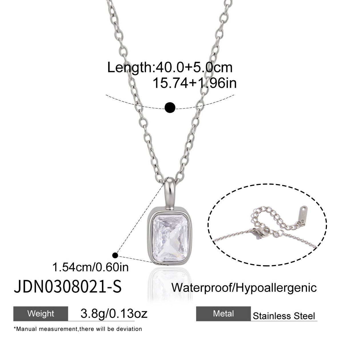 Wholesale Old Money Style Stainless Steel Zircon Clavicle Necklace Fashion Jewelry Accessory Gift