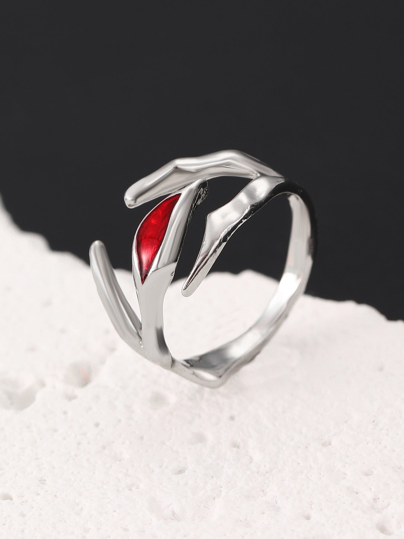 Wholesale Geometric Punk Style Ring with Diamond Pattern - Fashion Accessory for Everyday or Gift