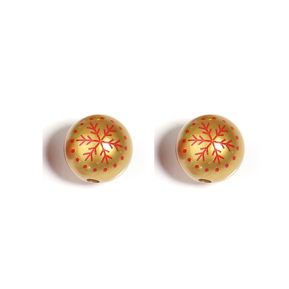 Wholesale  10pcs  Colorful Snowflake Christmas-themed  Focal Beads DIY Bead Accessories