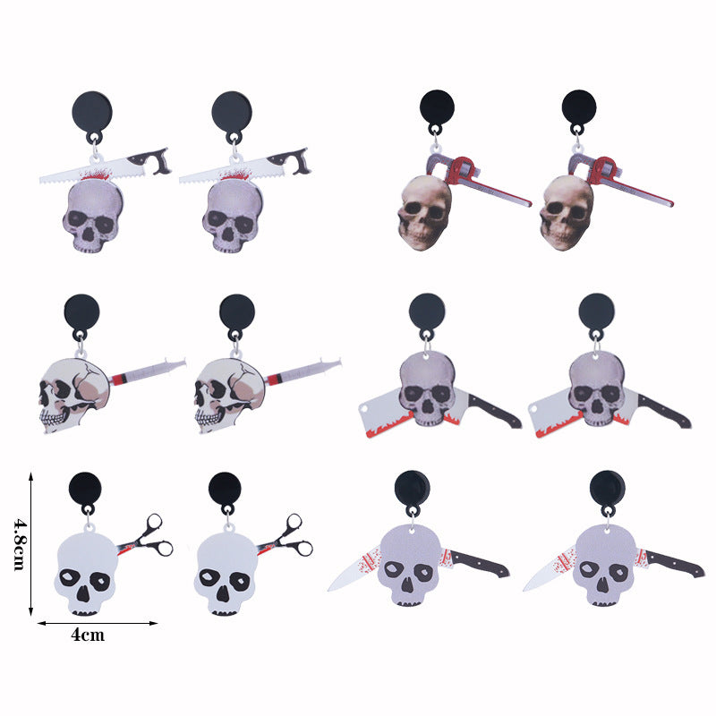 Wholesale Acrylic Horror Halloween Earrings
