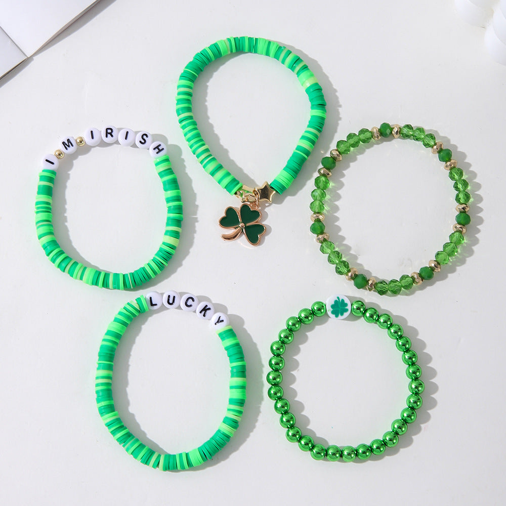 Wholesale St. Patrick's Day Letter Bracelet Set