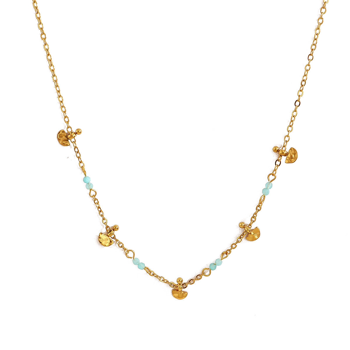 Wholesale retro style disc four-leaf clover pendant stainless steel does not fade necklaces