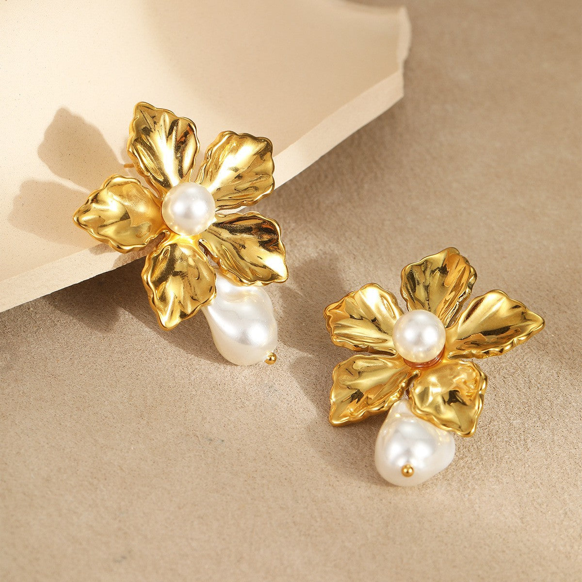 Wholesale  Stainless Steel Earrings Baroque Pearl Earrings