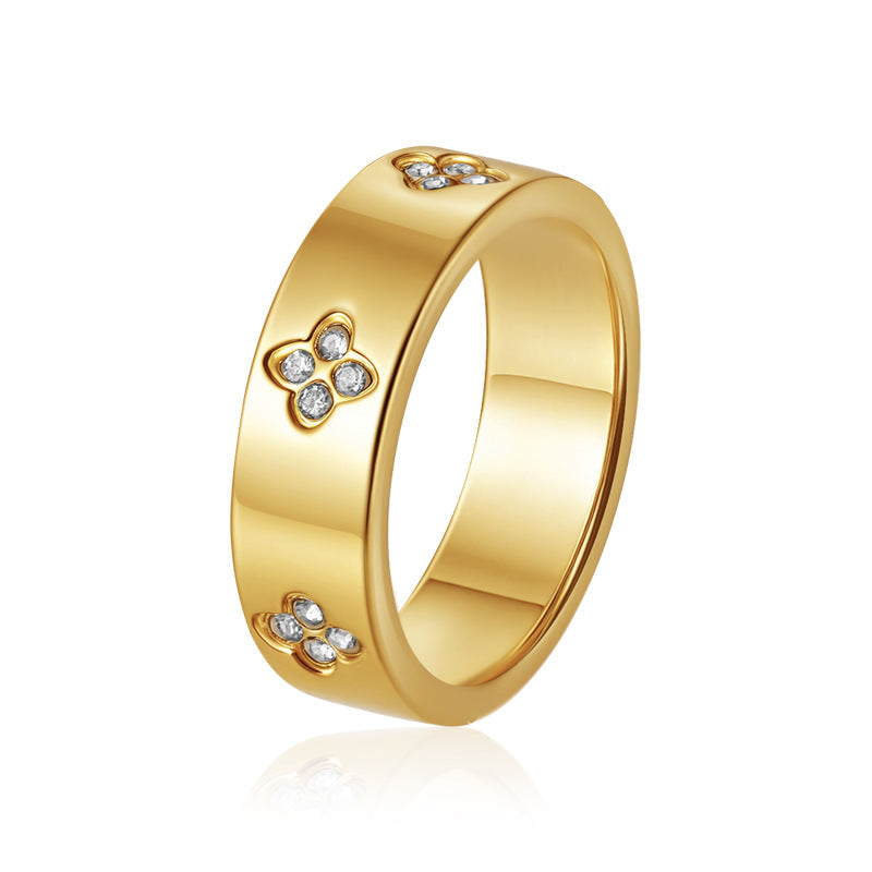 Wholesale Retro Diamond Ring Stainless Steel Fashion Accessory