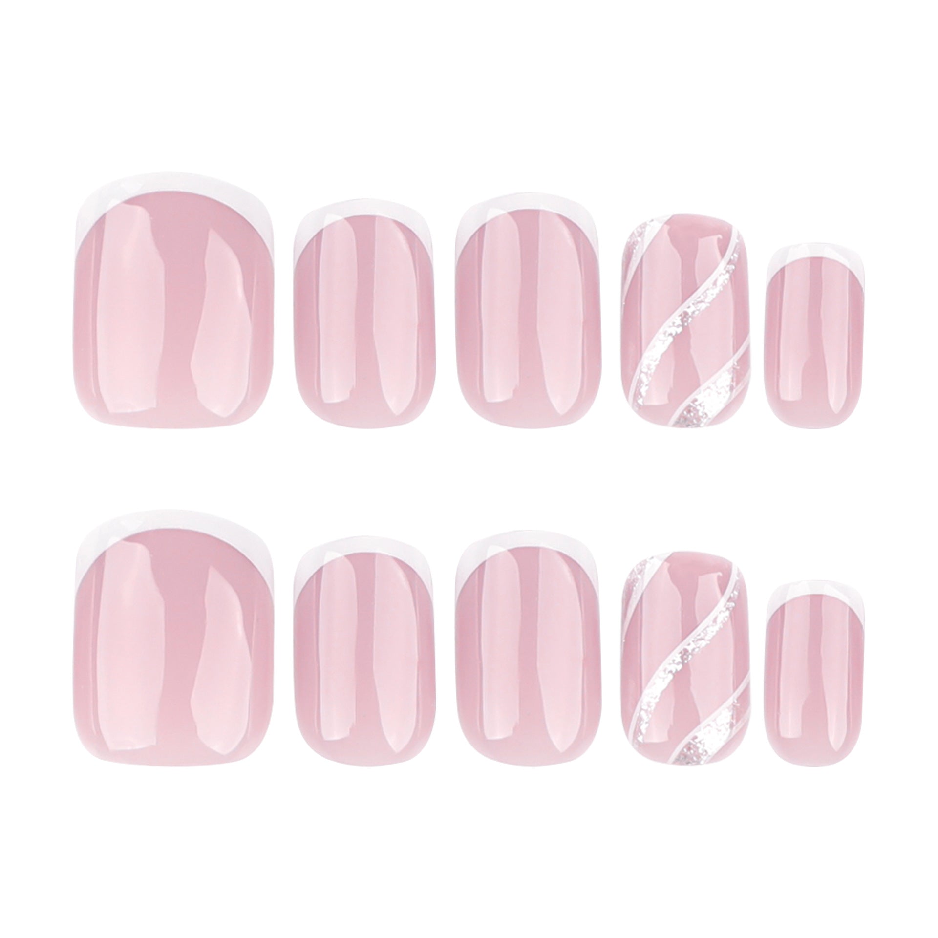 Wholesale 24 Pieces/box Wave Glitter Stripe Nails Kits Nail Stickers