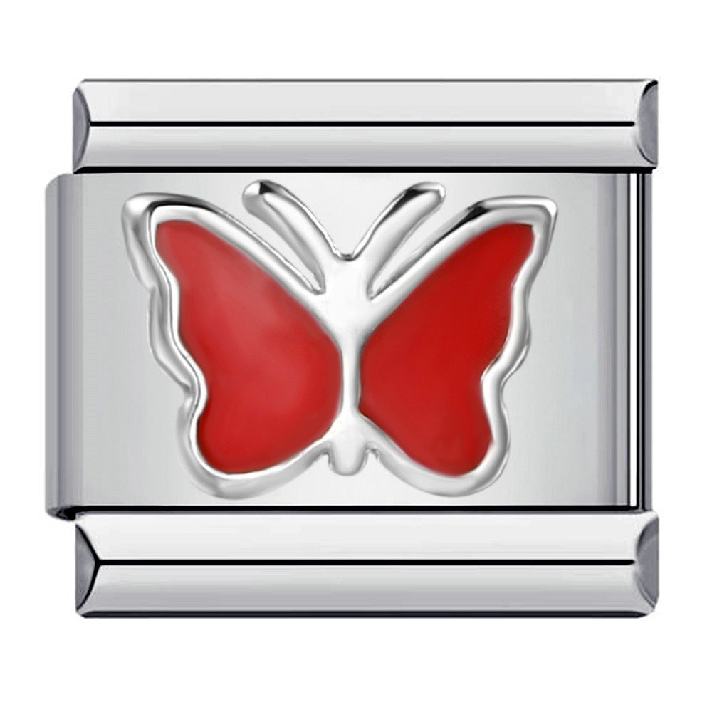 Wholesale Italian Charm Bracelet 9mm DIY Splicing Removable Love Butterfly Stainless Steel Composable Bracelet